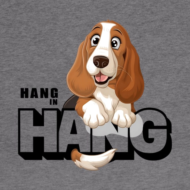 Funny basset hound puppy dog-hang in there by Tee.gram